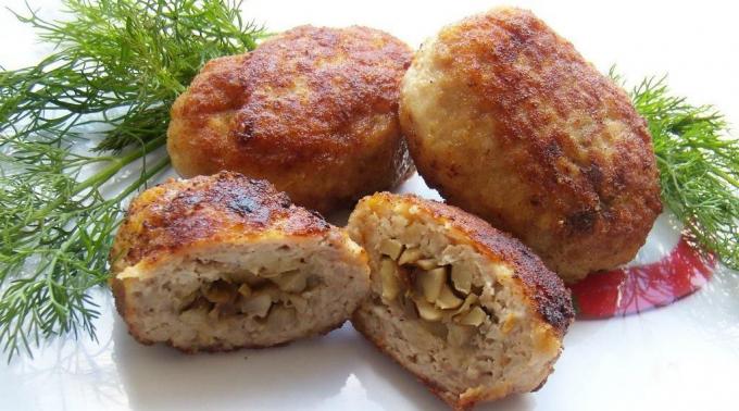 How to cook meat patties with mushrooms