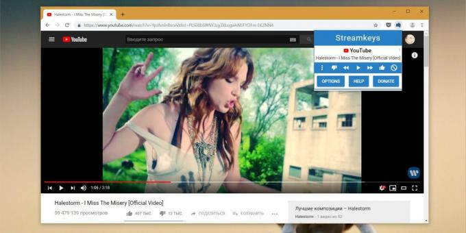 Manage your YouTube in Google Chrome: extension Streamkeys