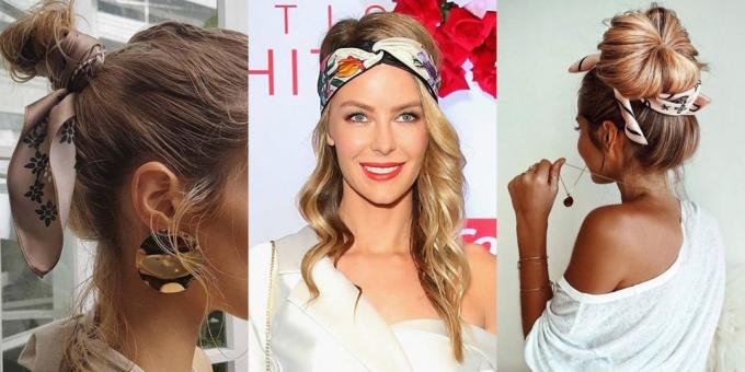 Hairstyles for New Year: hairstyle handkerchief