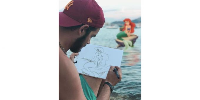 Disney character Ariel poses