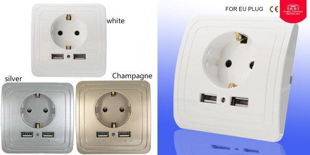 Socket with USB