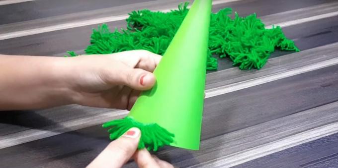 how to make a tree: glue one piece to the cone