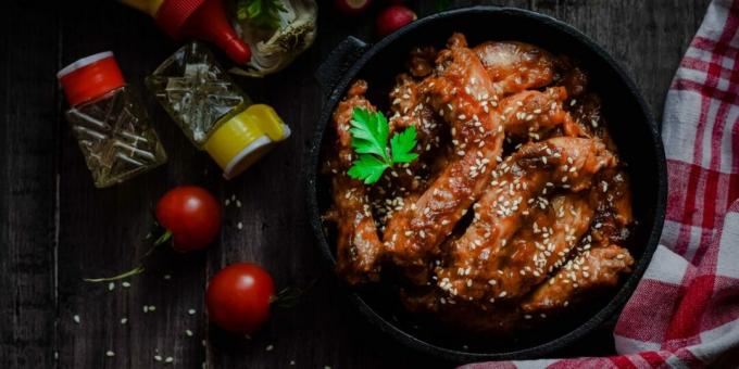 Chicken necks in soy sauce