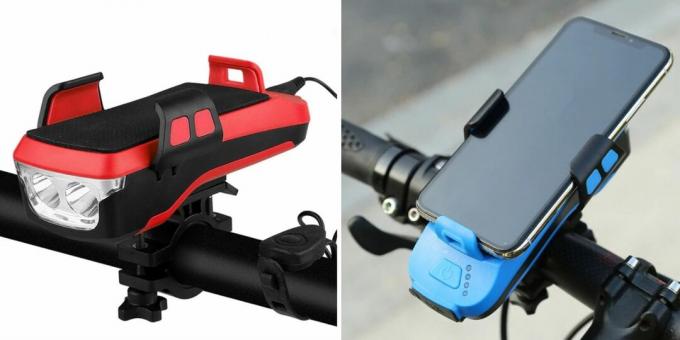 Bicycle light with holder