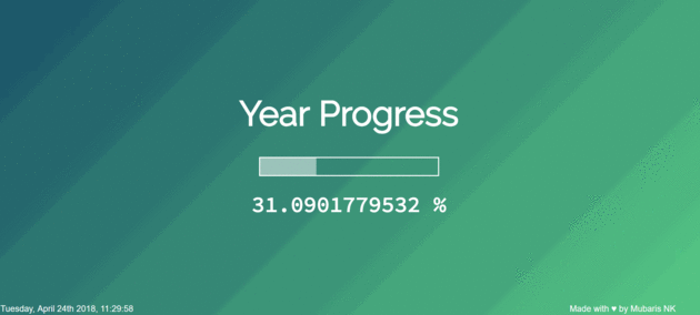 How much time we spent. Year Progress