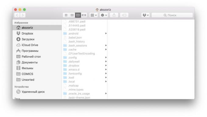 macOS commands: Show hidden files and folders