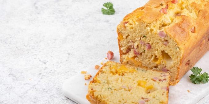 Cake with ham and cheese