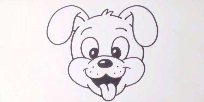 How to draw a cartoon dog muzzle
