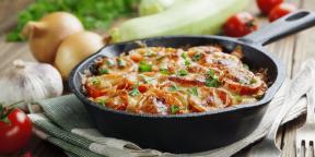10 casserole of zucchini with cheese, meat, tomatoes and not only