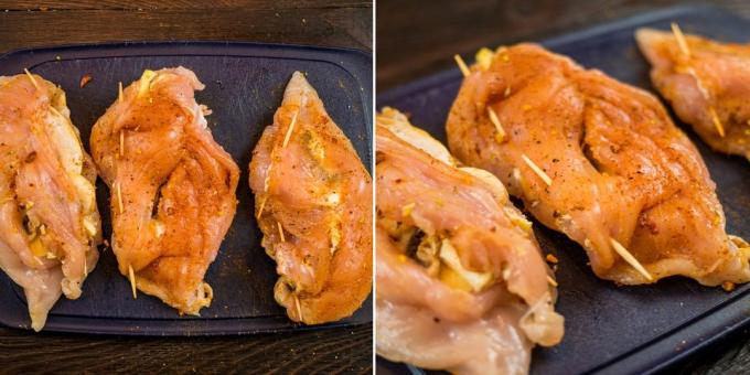 baked with mushrooms breast: stuffed chicken