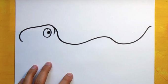 How to draw a dinosaur: draw a wavy line