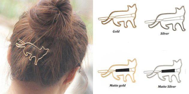 Hairpin with a silhouette of a cat