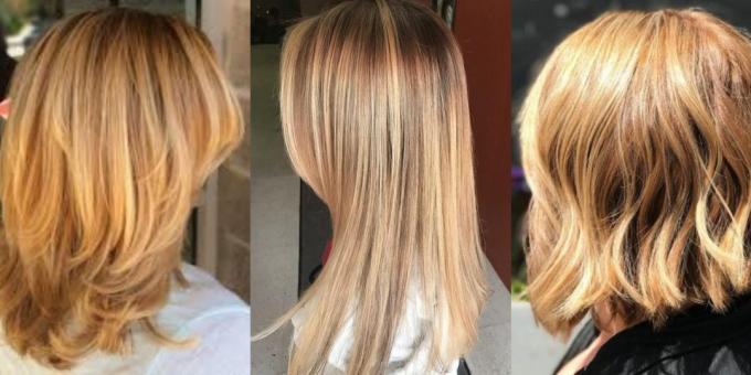 Fashionable hair color 2019: pure honey