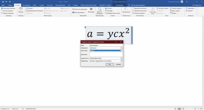 Set formula parameters