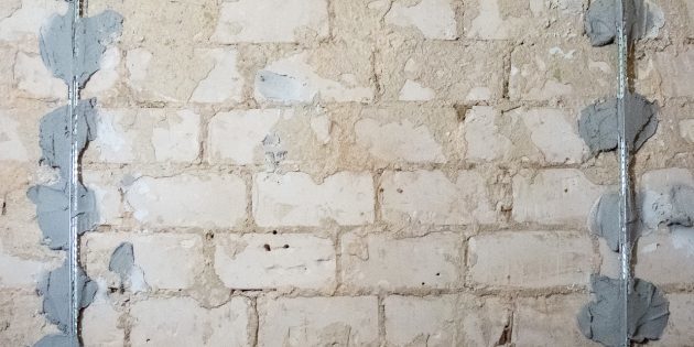 Plaster beacons on a wall