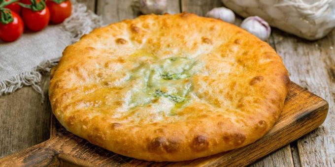 Ossetian pie with cheese and spinach