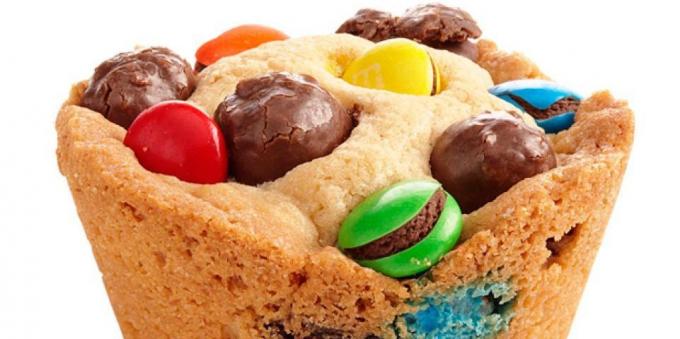Recipes tasty cookies: Cupcakes with M & M's