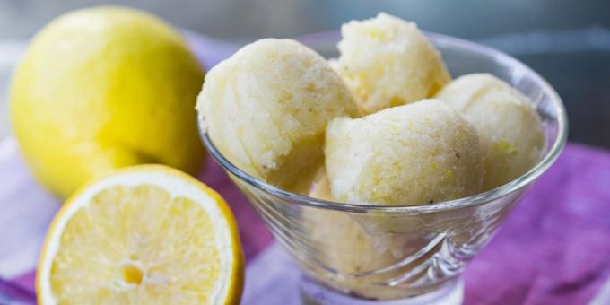 Dishes with Lemon: Lemon and banana sorbet