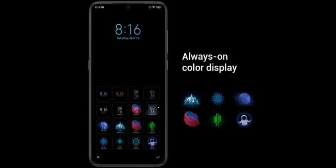 Features Xiaomi Mi 9: Always On Display