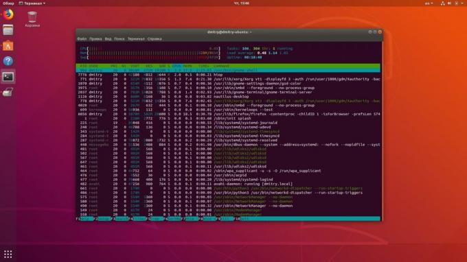 Linux terminal allows you to monitor the system resources