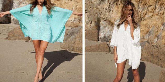 Beach dresses: tunic with sleeves "bat"