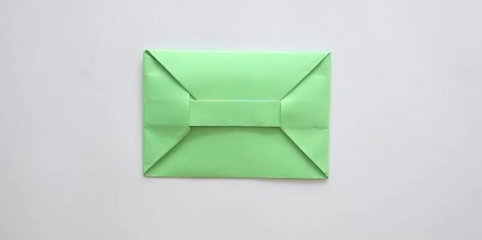 How to make the envelope with the flap and a rectangular buckle in the art without glue origami