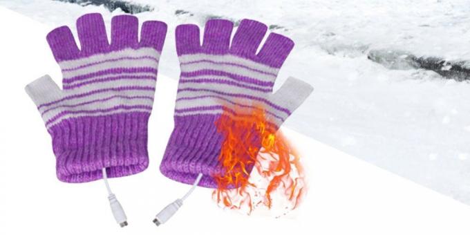 Gloves with a USB-heated