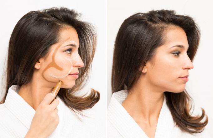 Rule two triples for contouring the face - evening makeup