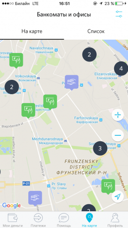 Discovery ATMs on the map in Appendix