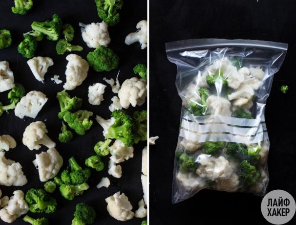 Preparations for the winter. Broccoli in a package