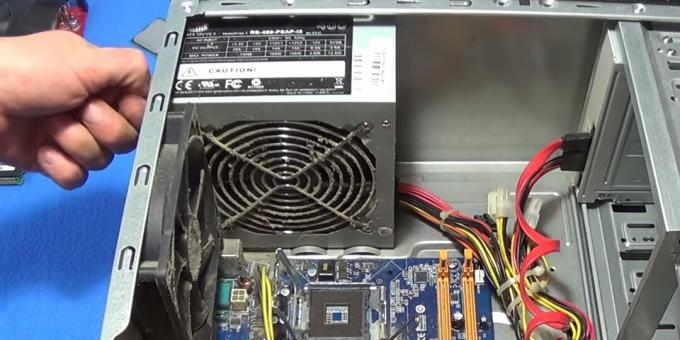 How to clean your computer from dust: go to the power supply fan
