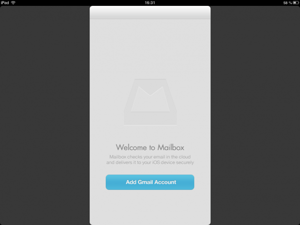 Mailbox for iPad welcome