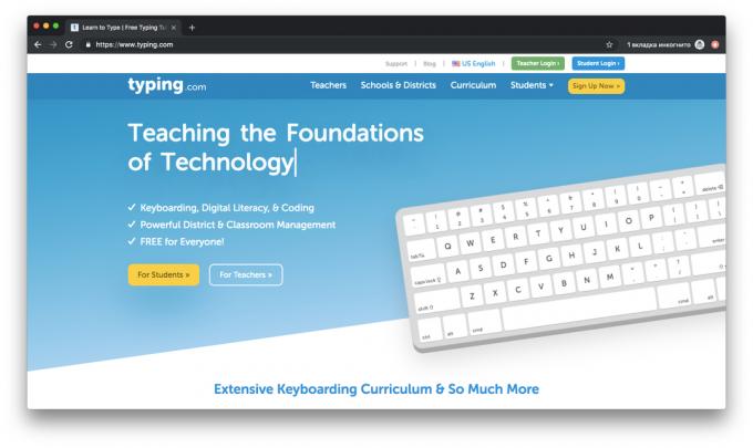 Typing.com - typing tutor in English