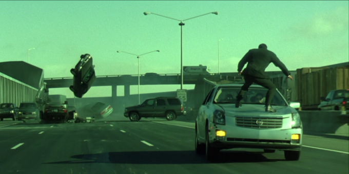 All of the "Matrix" - box office hits: to shoot the chase scene built a separate three-lane highway