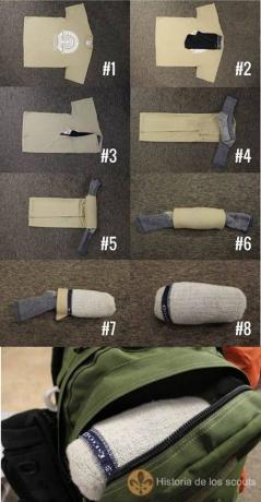 How to fold the pants and socks