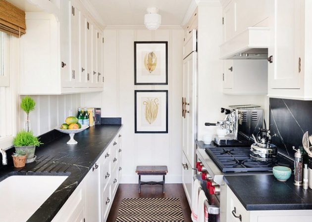 Design a small kitchen: two-row layout