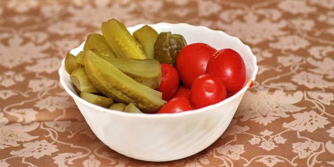 Salted cucumbers with tomatoes