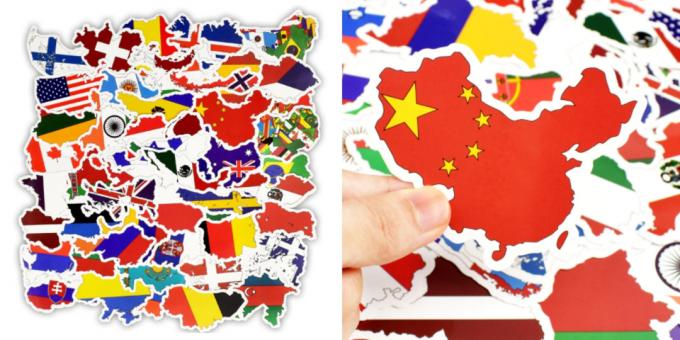 Stickers with different countries