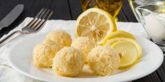 Cheese balls stuffed with red fish