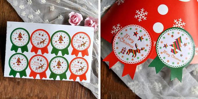 Set of stickers for decoration gifts