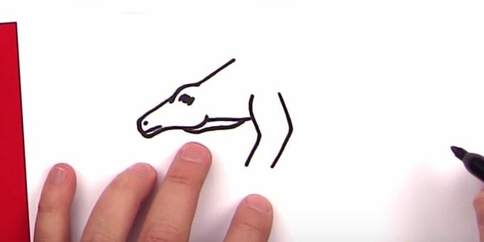 How to draw a stegosaurus: add a part of a paw