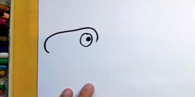 How to draw a dinosaur: draw part of the head