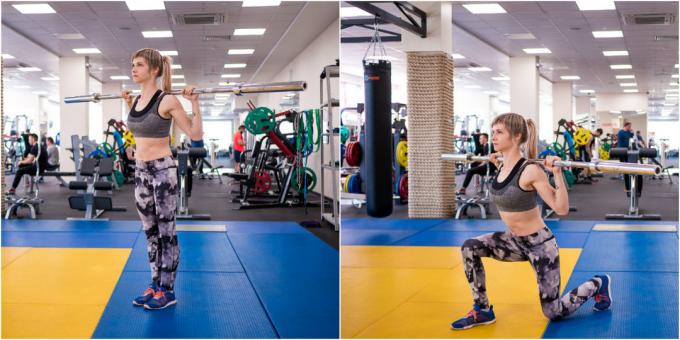 training in the gym: Lunges
