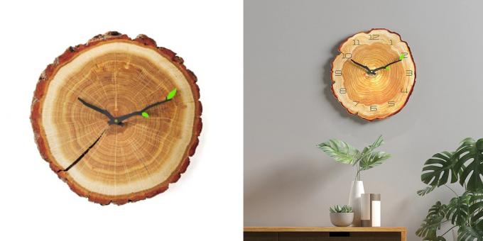 Wall clock with branch arrows