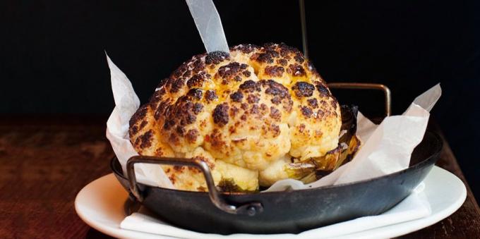 Recipe Cauliflower completely in the oven with wine and lemon juice