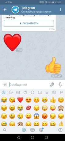 Telegram appeared in silent messages and animated Emoji