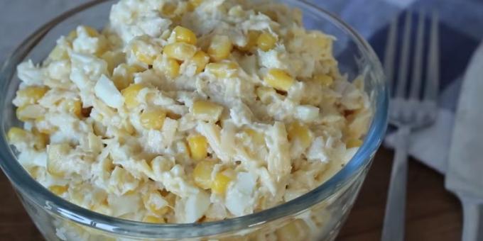 Recipes: Salad with corn, chicken and cheese