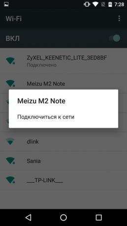 How to distribute the internet from your phone to Android: connect your Nexus 5 to Meizu M2 Note on Wi-Fi