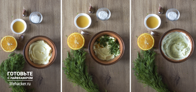 Flavored butter with herbs: dill