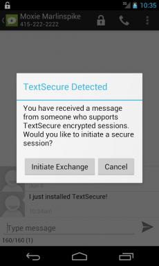 TextSecure sends encrypted SMS-ki